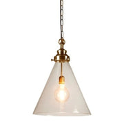 Gadsden Funnel Clear Glass and Brass or Silver Pendant Light - Lighting.co.za