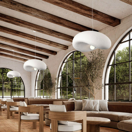 Jasper White or Black Organic Pendant Light 3 Sizes - Lighting.co.za