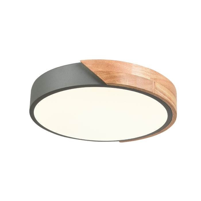 Alton Wood and White or Grey CCT LED Ceiling Light 2 Sizes