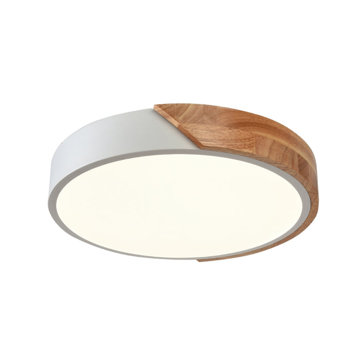 Alton Wood and White or Grey CCT LED Ceiling Light 2 Sizes