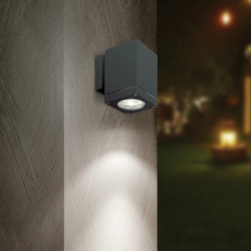 Phalt Once GU10 Down Facing Anthracite Black Outdoor Wall Light - Lighting.co.za