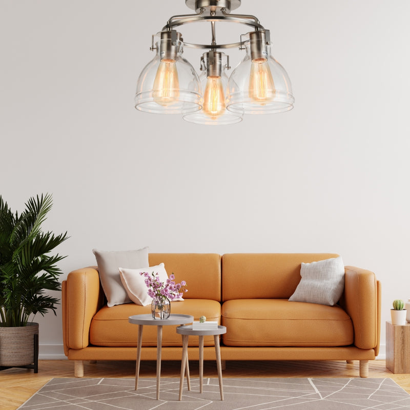 Pasha Retro Chrome and Clear Glass Ceiling Light - Lighting.co.za