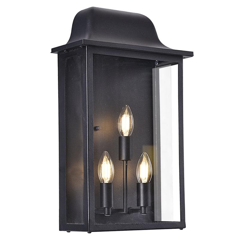 Vera Large Black Outdoor Lantern Wall Light - Lighting.co.za