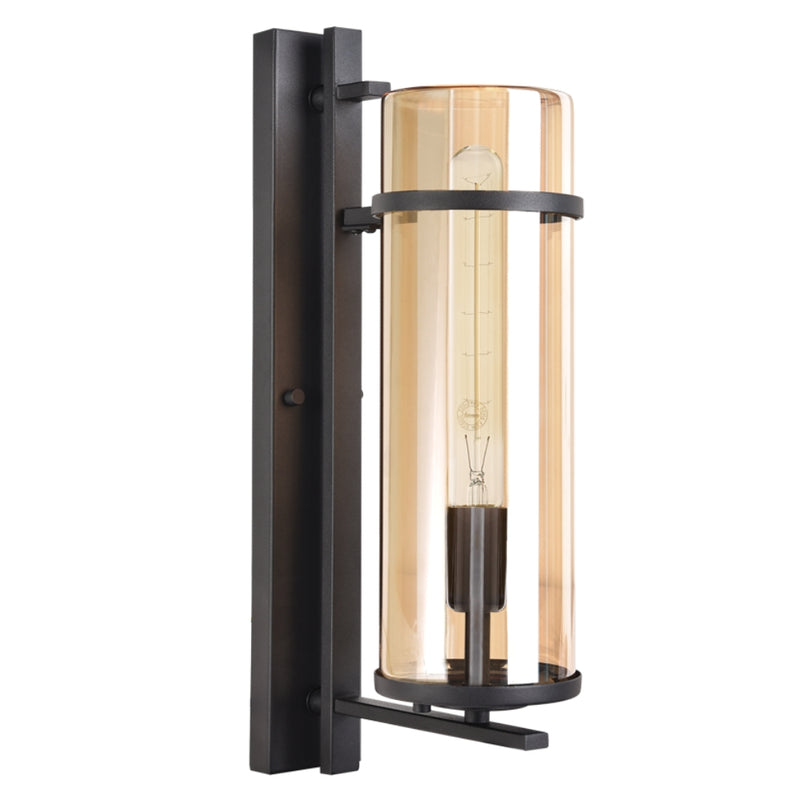 Solana Black And Amber Glass Wall Light - Lighting.co.za