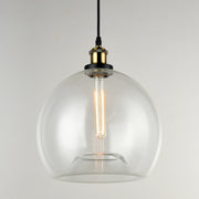 Genoa Ball Clear Glass and Antique Brass Pendant Light - Lighting.co.za