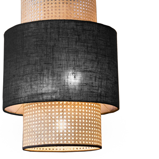 Cape Lux Maoai Long Natural Rattan Cane Shade Pendant Light - Lighting.co.za