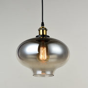 Aludra Smoke Glass and Antique Brass Pendant Light - Lighting.co.za