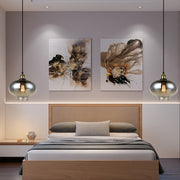 Aludra Smoke Glass and Antique Brass Pendant Light - Lighting.co.za