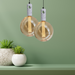 Terazzo Pendant With Amber LED Globe Pendant Light - Lighting.co.za