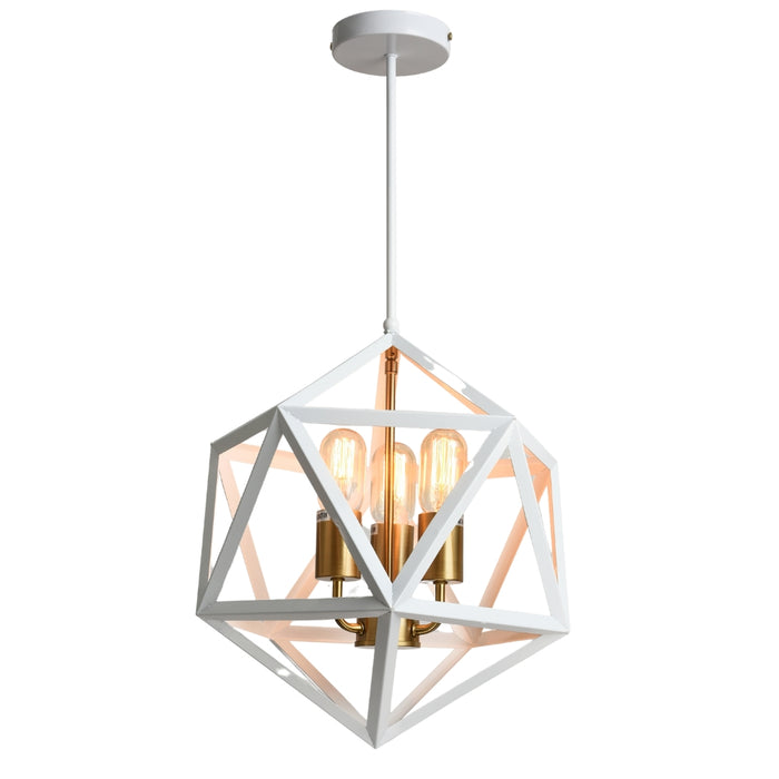 Evelyn White and Gold Pendant Light