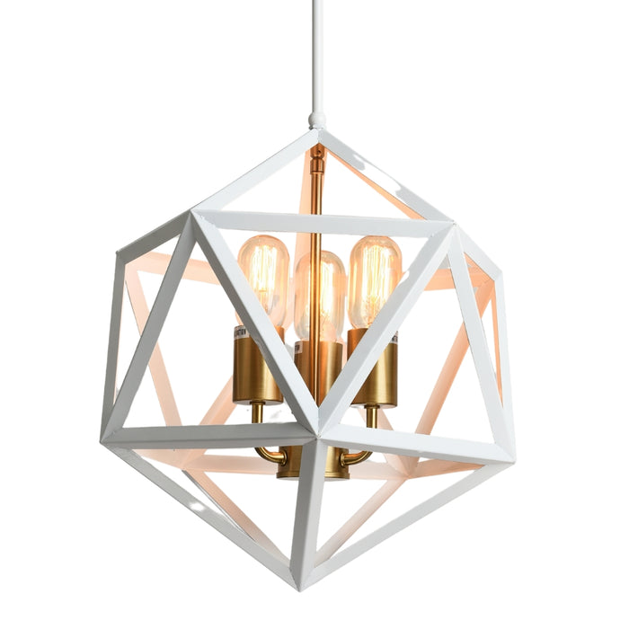 Evelyn White and Gold Pendant Light