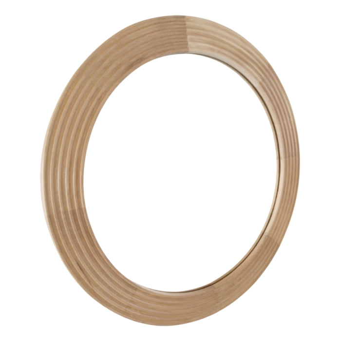 Portal Solid Oak Wood Round Mirror