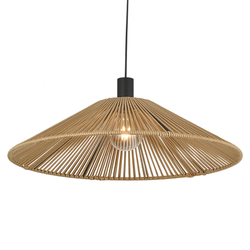 Lattice Black or Natural Rope Rattan Pendant Light - Lighting.co.za