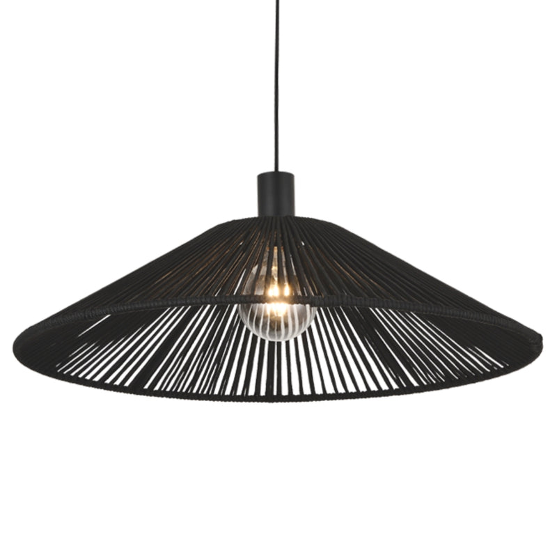 Lattice Black or Natural Rope Rattan Pendant Light - Lighting.co.za