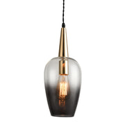 Tiga Lux Smoke Glass and French Gold Pendant Light - Lighting.co.za