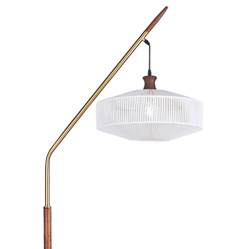 Cascade Wood Look And Woven Shade Floor Lamp - Lighting.co.za