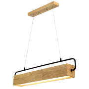 Modrian Linear LED Black and Wood Pendant Light - Lighting.co.za
