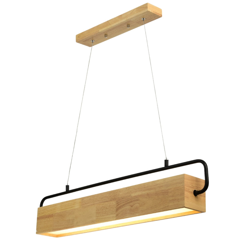 Modrian Linear LED Black and Wood Pendant Light - Lighting.co.za