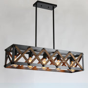 Panau Black and Wood Linear Pendant Light - Lighting.co.za