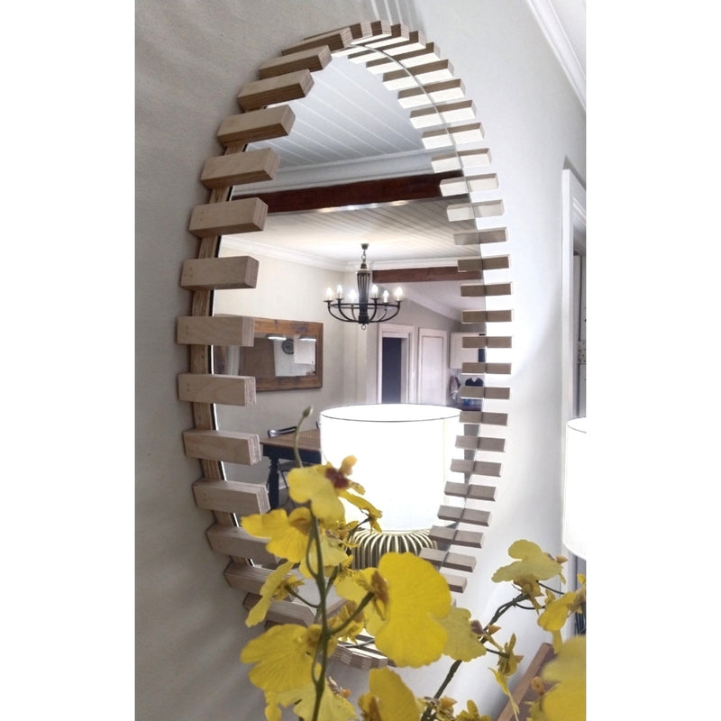 Cog Natural Round Mirror 2 Sizes - Lighting.co.za