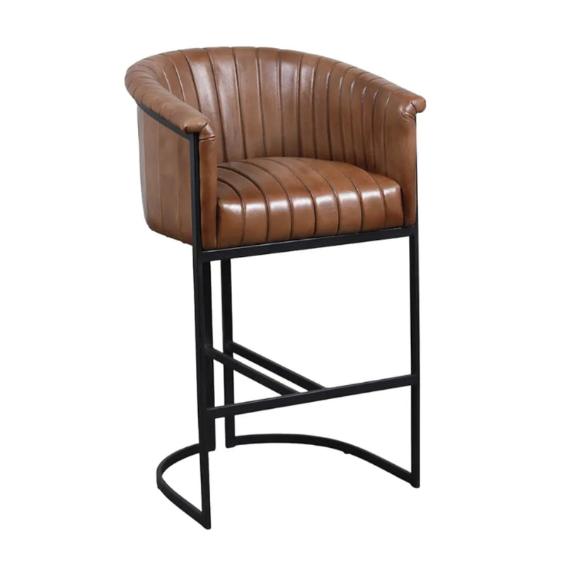 Hayes Leather Bar Stool - Lighting.co.za