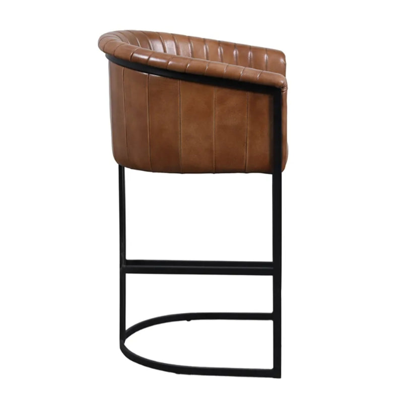 Hayes Leather Bar Stool - Lighting.co.za