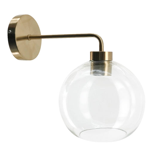 Bowie Clear Glass and Brass Look Wall Light - Lighting.co.za