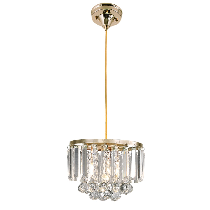 Caia Bolster Chrome or Gold and Clear Crystal Mini Chandelier - Lighting.co.za