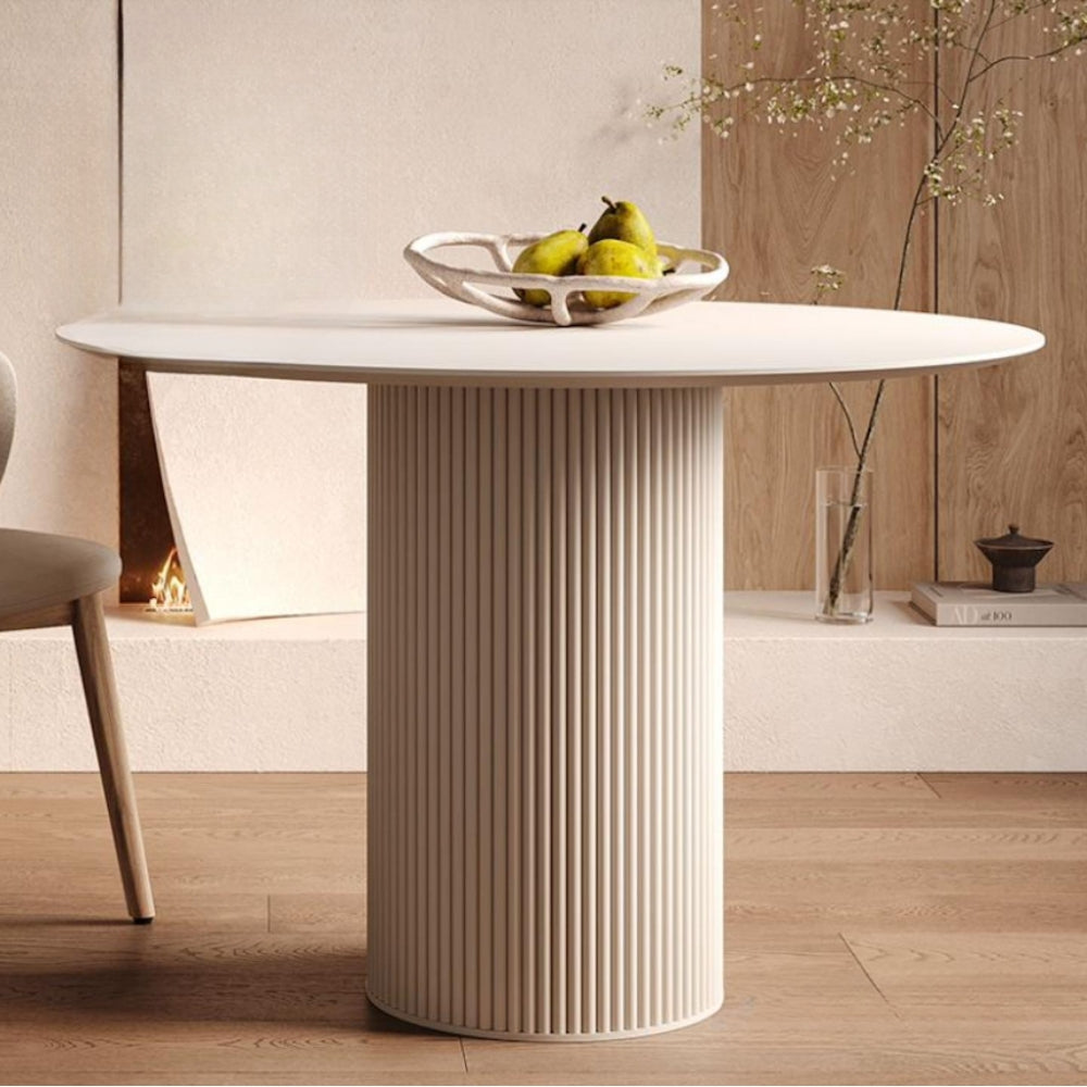 Roxby Round White Dining Table 3 Sizes — Lighting.co.za