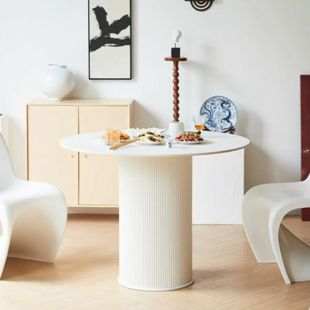 Roxby Round White Dining Table 3 Sizes — Lighting.co.za