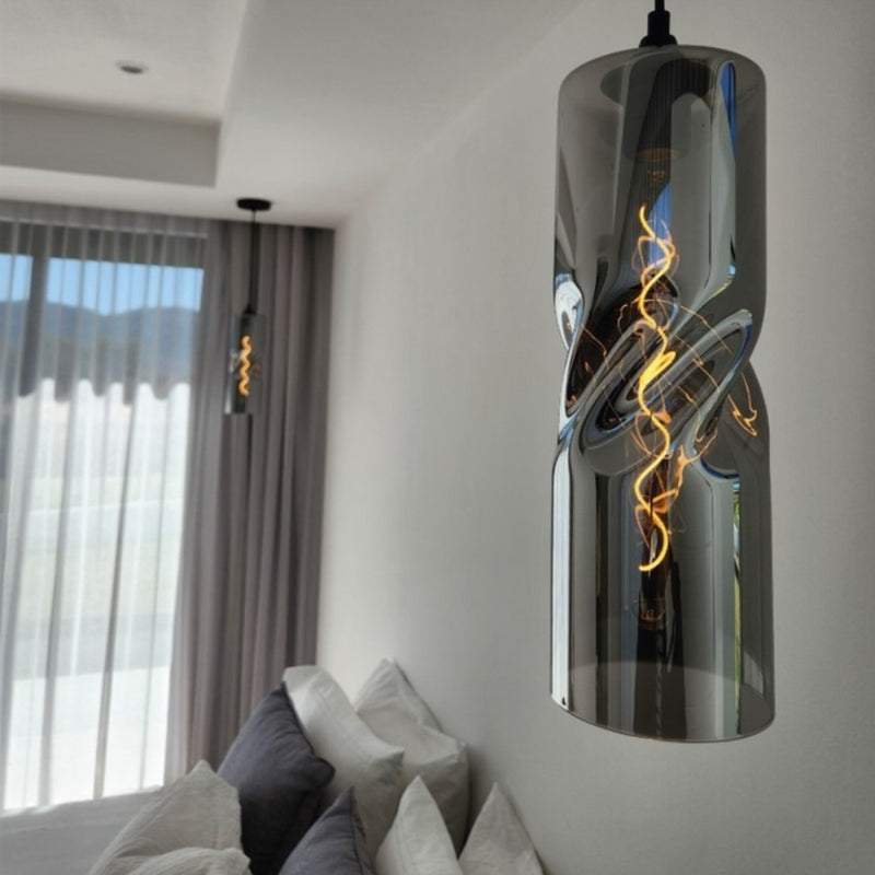 Forma Clear | Amber | Smoke Twisted Glass Shade Pendant Light - Lighting.co.za