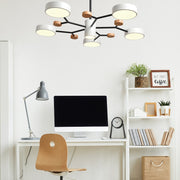 Izar White Black and Wood CCT LED Pendant Light - Lighting.co.za