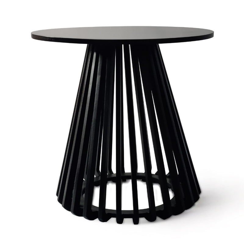 Birch Black Ribbed Side Table - Lighting.co.za