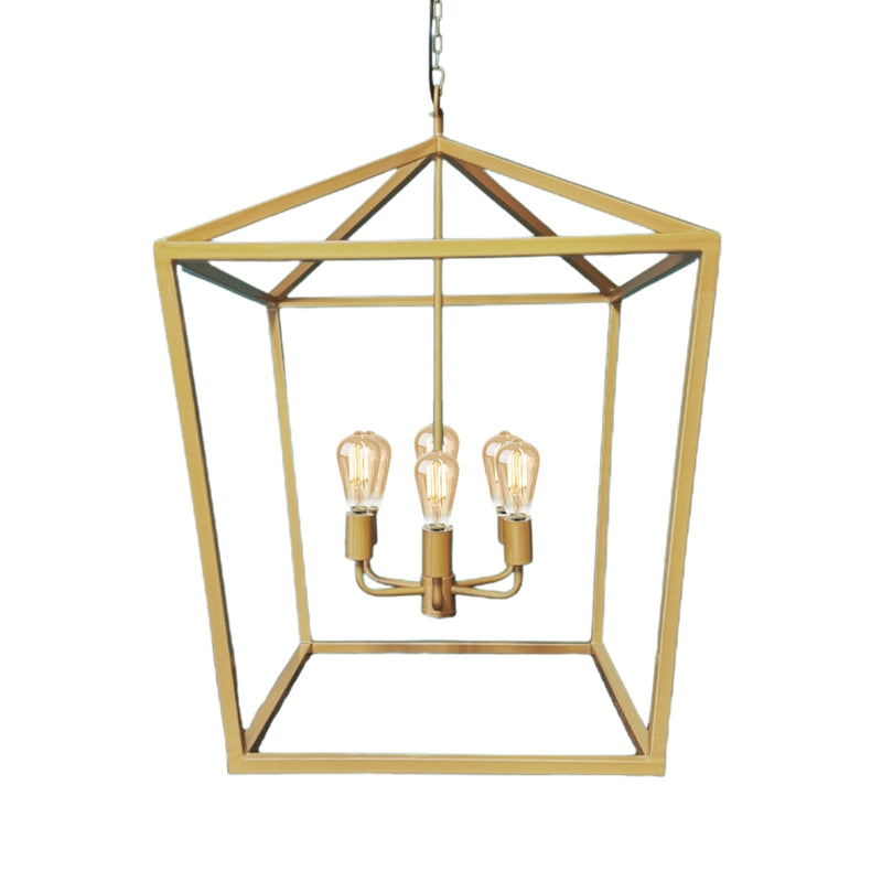 Trapezoid Gold or Black Frame Chandelier - Lighting.co.za