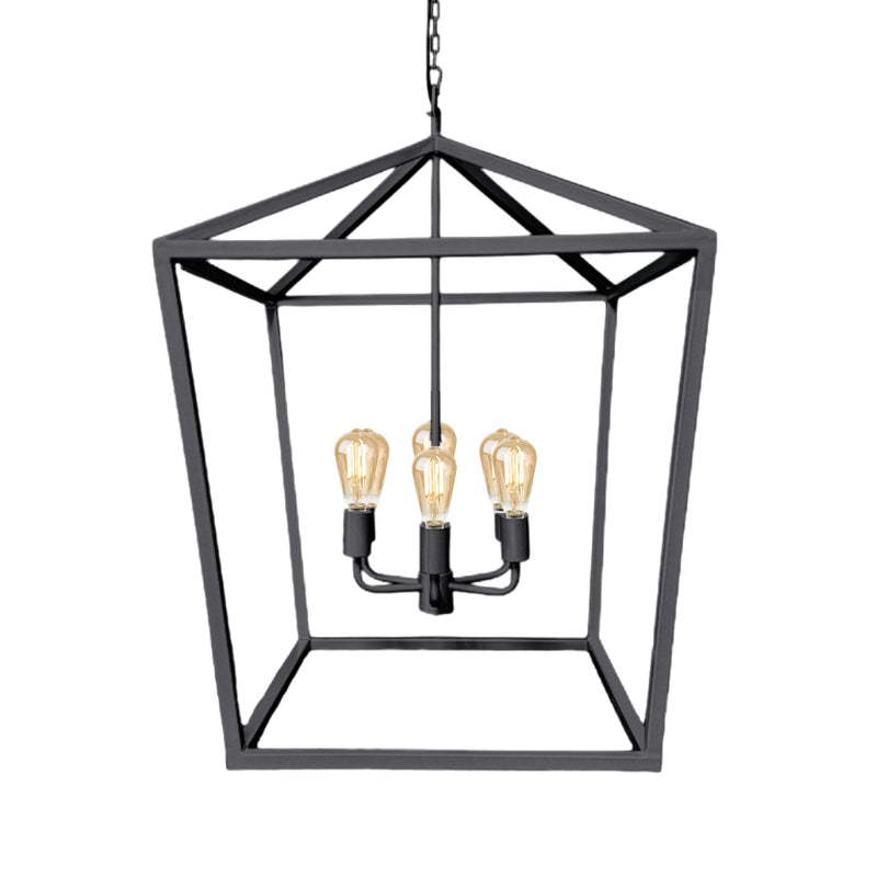 Trapezoid Gold or Black Frame Chandelier - Lighting.co.za