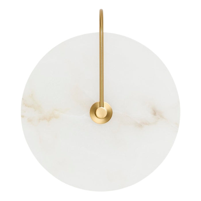 Teo Round LED Marble and Gold Wall Light