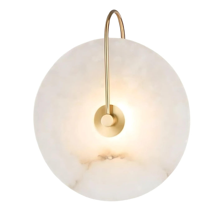 Teo Round LED Marble and Gold Wall Light