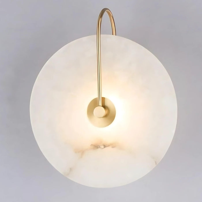 Teo Round LED Marble and Gold Wall Light