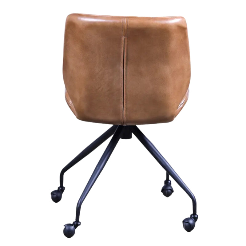 Skylar Tan Leather Office Chair - Lighting.co.za