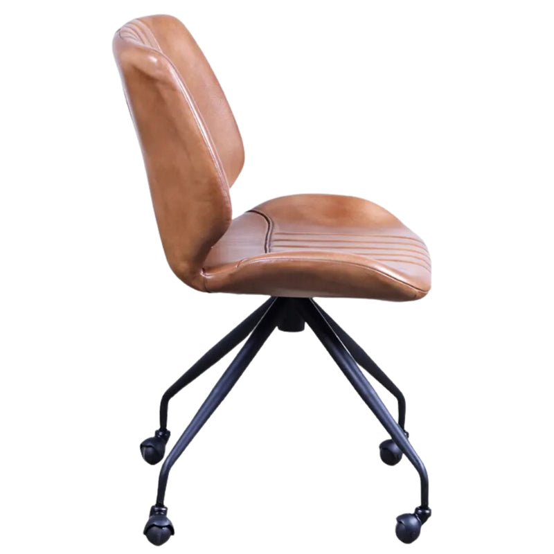 Skylar Tan Leather Office Chair - Lighting.co.za
