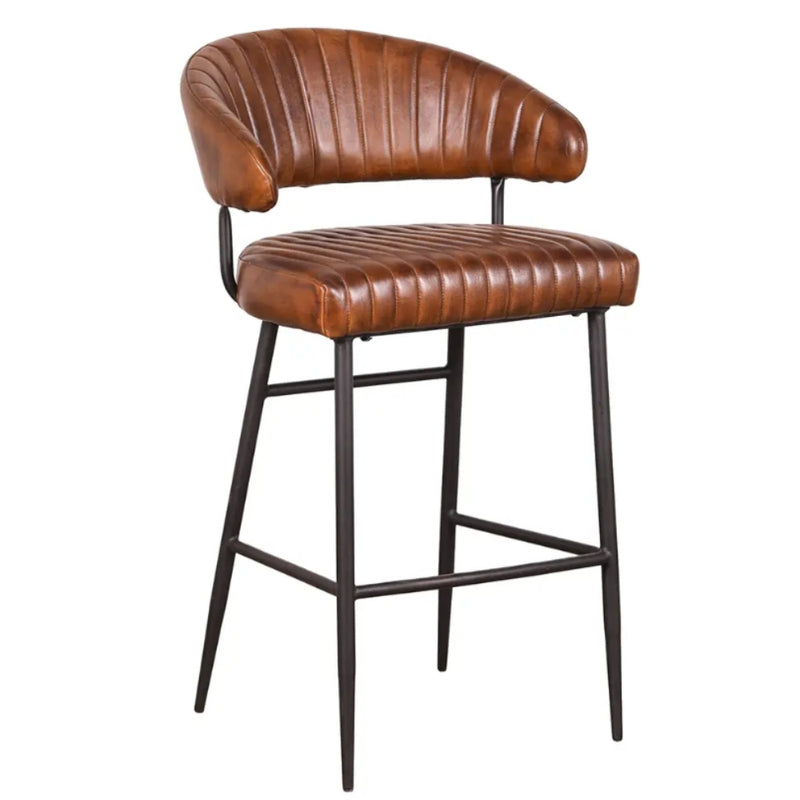 Hogan Luxe Leather Bar Stool - Lighting.co.za