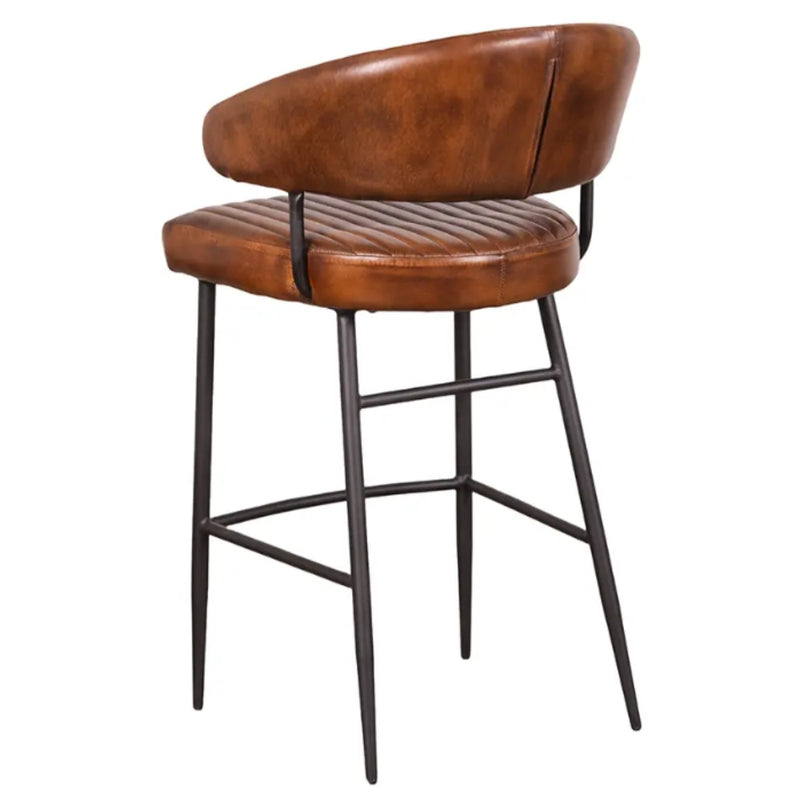 Hogan Luxe Leather Bar Stool - Lighting.co.za
