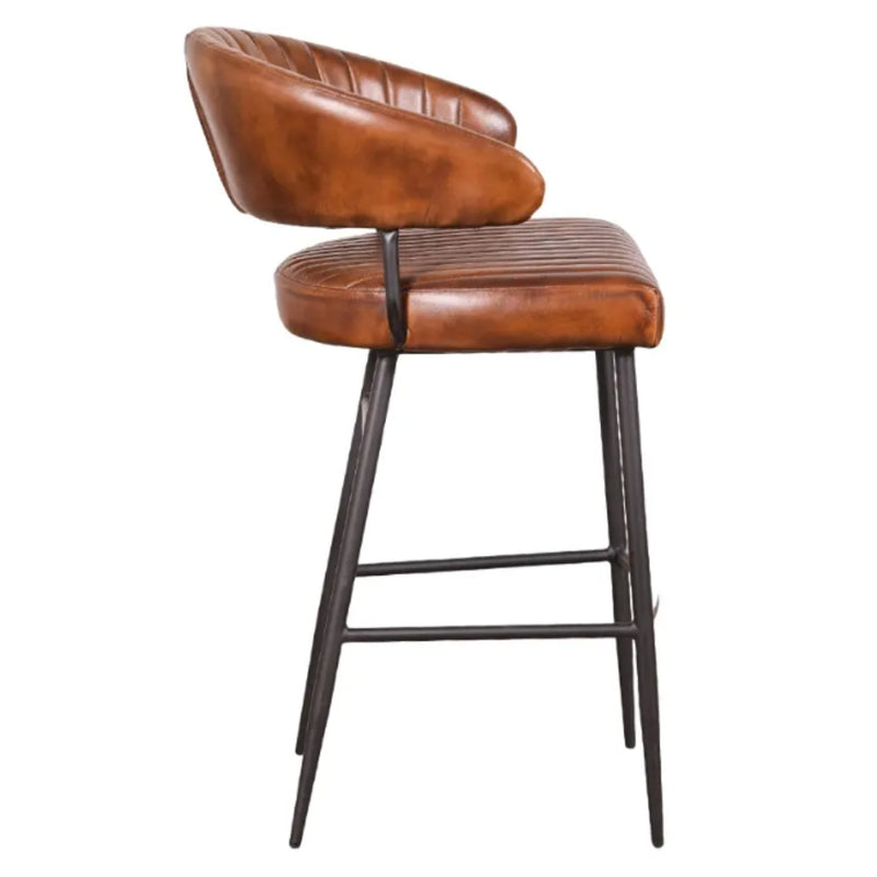 Hogan Luxe Leather Bar Stool - Lighting.co.za