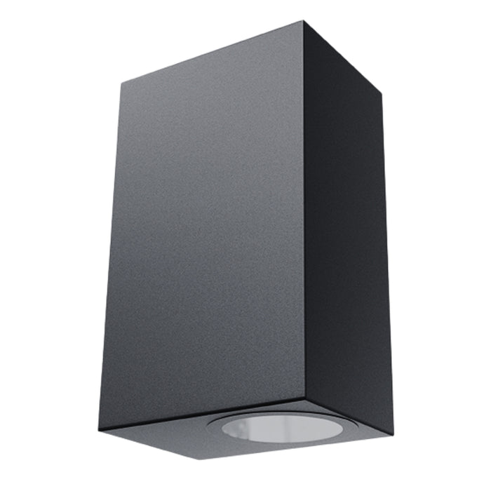 Block Omni Square Up Down Black GU10 Outdoor Wall Light