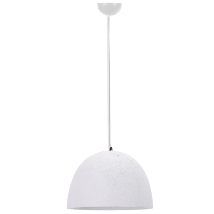 Palma Dome White | Grey Metal and Ceramic Pendant Light