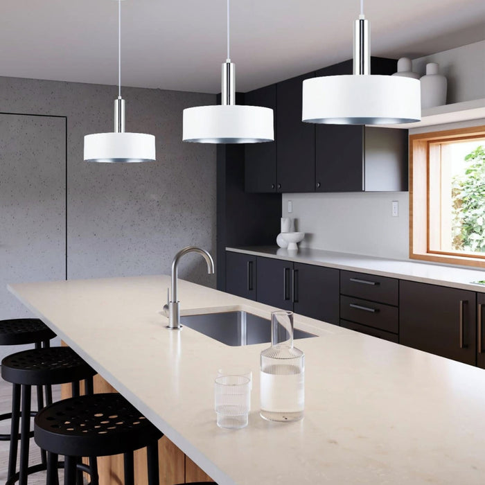 Moda Black Gold | White Silver Metal Shade Pendant Light