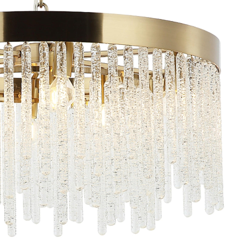 Kensington Gold Round Clear Glass Drop Chandelier - Lighting.co.za