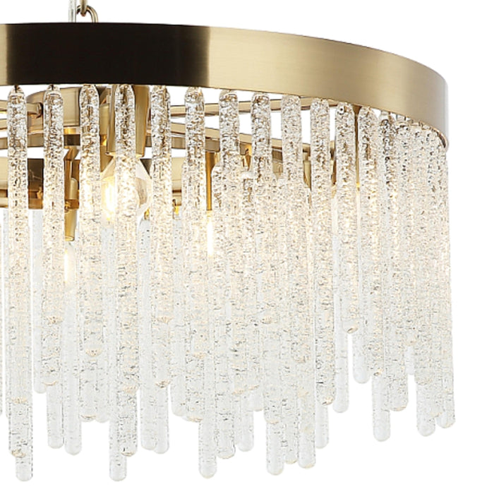 Kensington Gold Round Clear Glass Drop Chandelier