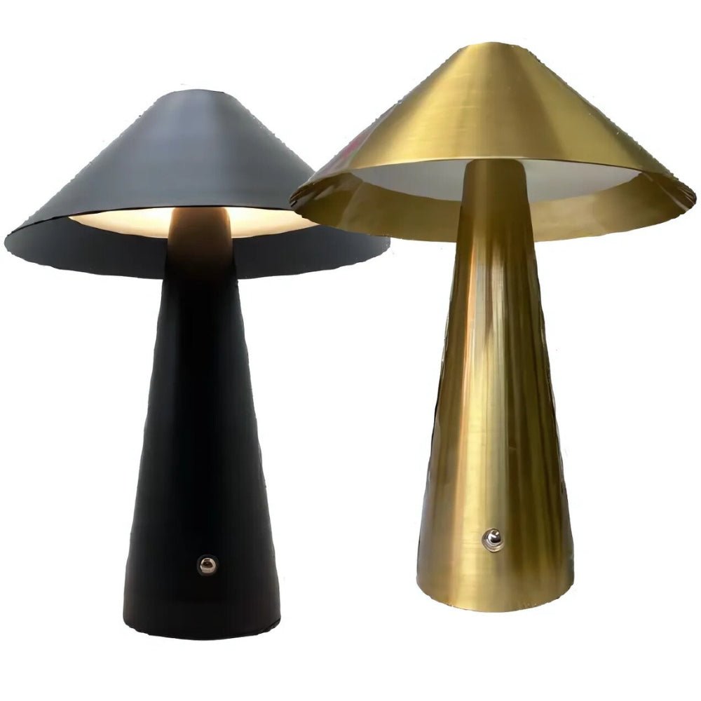 Burke Black or Brass Look LED Portable Rechargeable Table Lamp