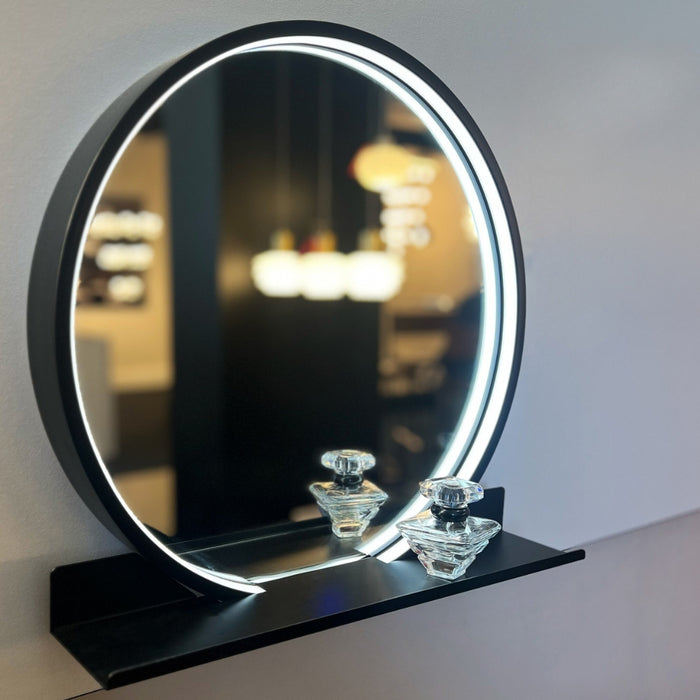 Claudia Black Round LED Bathroom Mirror Wall Light